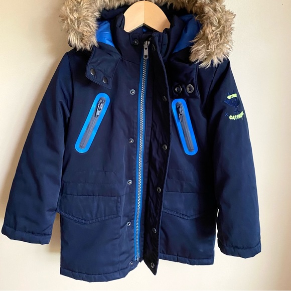 Catimini 3T Toddler Winter Parka with Removable Faux-Fur Trim - Picture 3 of 10